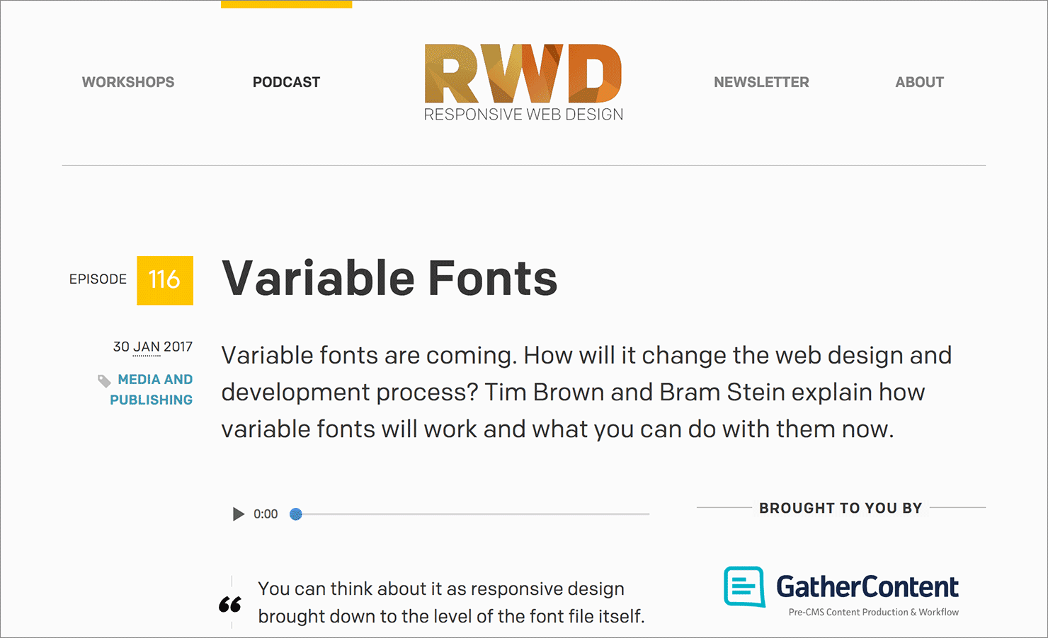Variable Fonts on the Responsive Web Design podcast